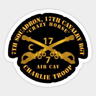 7th Sqn 17th Cav Regt - Charlie Trp - Crazy Horse Sticker